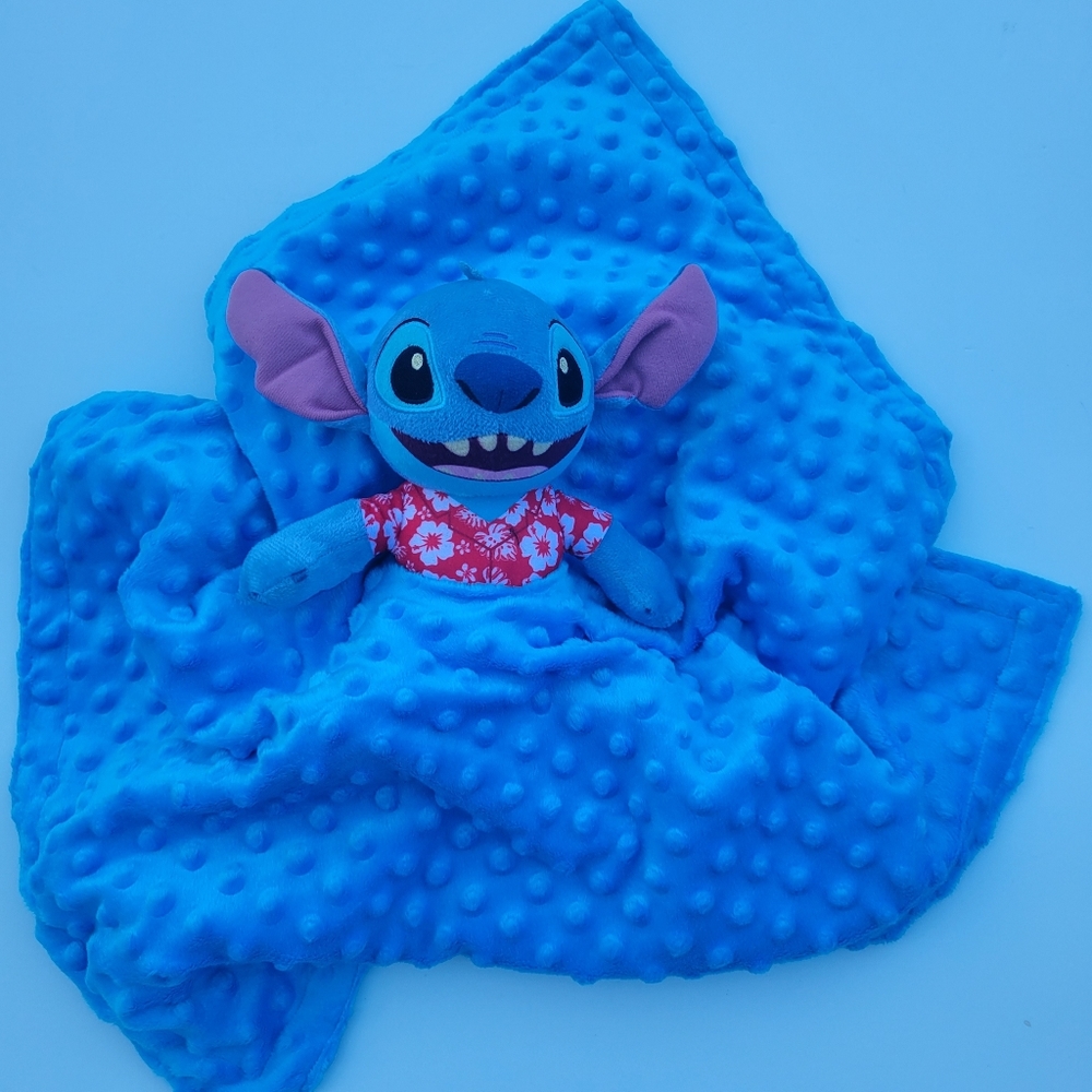 Lovey Stitch red upper Plush Security Blanket for Toddlers, Cotton